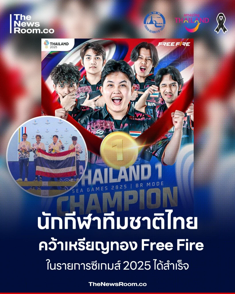 นักกีฬาทีมชาติไทย คว้าเหรียญทอง Free Fire ในรายการซีเกมส์ 2025 ได้สำเร็จ
