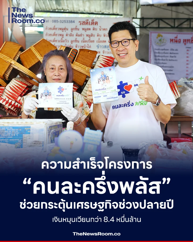 ความสำเร็จโครงการ “คนละครึ่งพลัส” ช่วยกระตุ้นเศรษฐกิจช่วงปลายปี เงินหมุนเวียนกว่า 8.4 หมื่นล้าน
