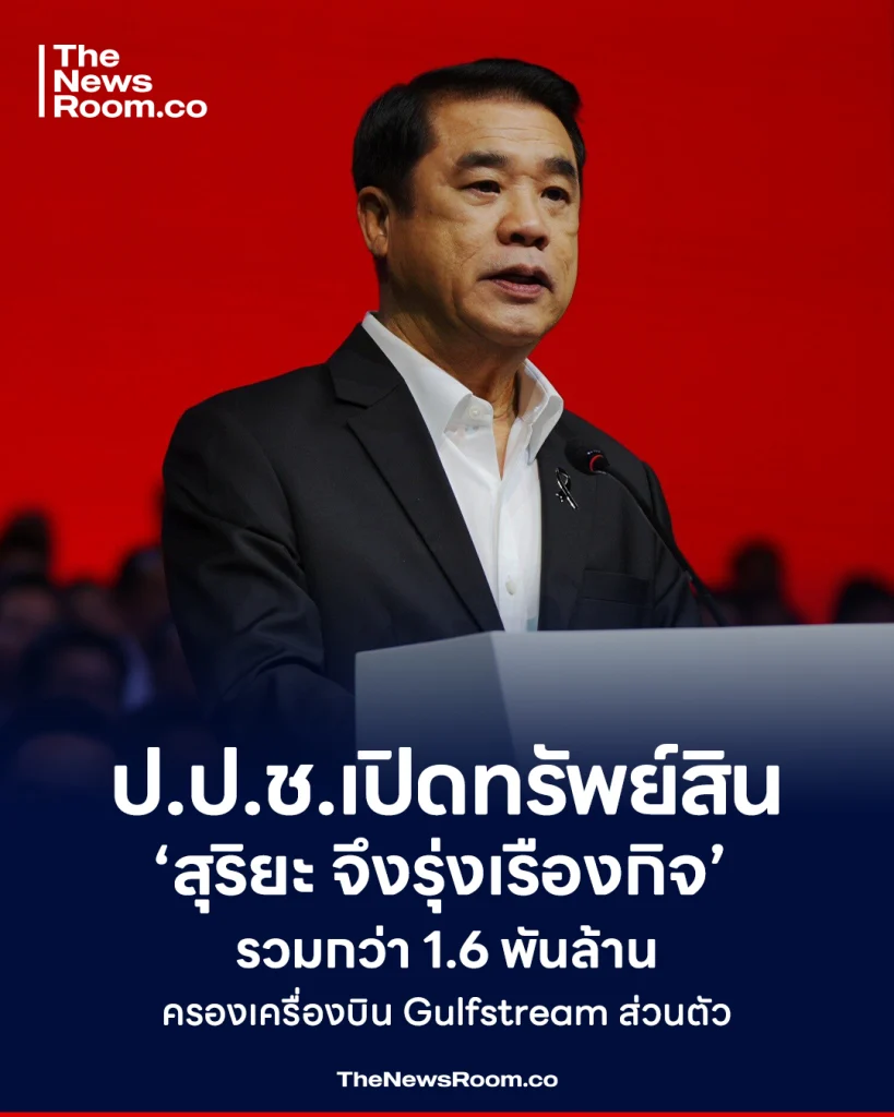 ป.ป.ช.เปิดทรัพย์สิน ‘สุริยะ จึงรุ่งเรืองกิจ’ รวมกว่า 1.6 พันล้าน ครองเครื่องบิน Gulfstream ส่วนตัว