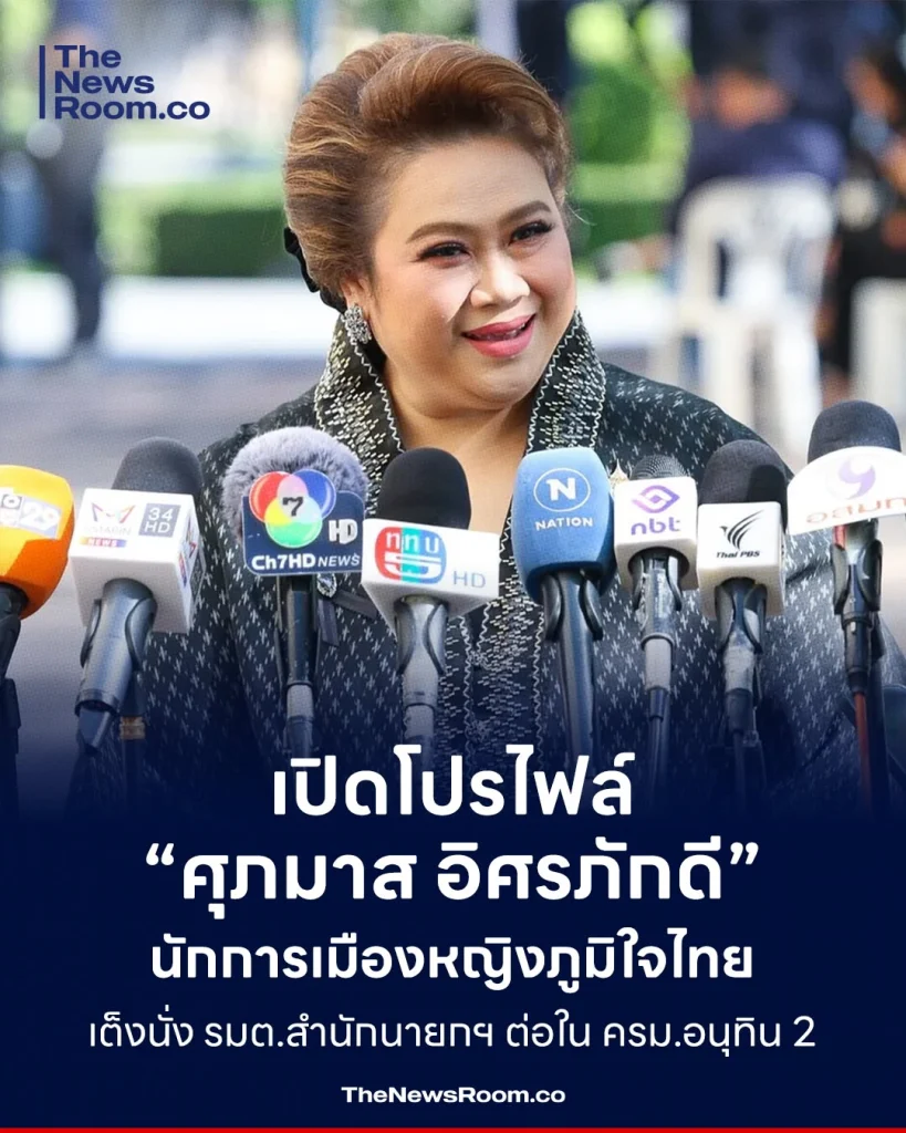 เปิดโปรไฟล์ “ศุภมาส อิศรภักดี” นักการเมืองหญิงภูมิใจไทย เต็งนั่ง รมต.สำนักนายกฯ ต่อใน ครม.อนุทิน 2