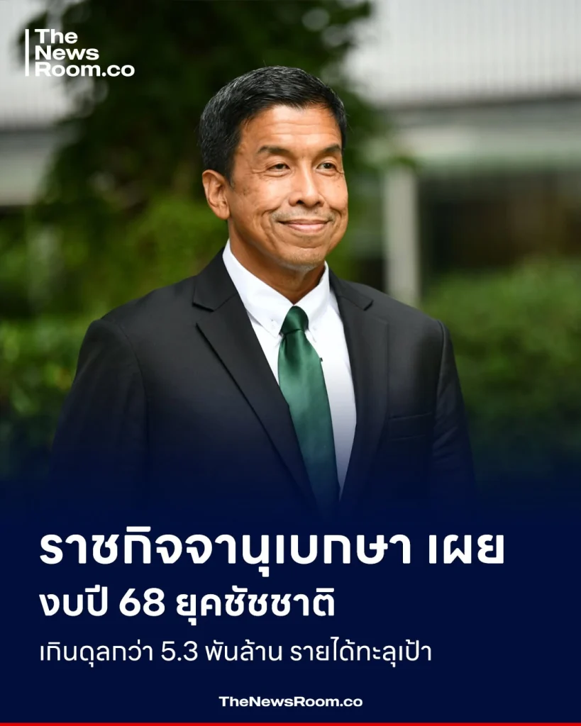 ราชกิจจานุเบกษา เผย งบปี 68 ยุคชัชชาติ เกินดุลกว่า 5.3 พันล้าน รายได้ทะลุเป้า