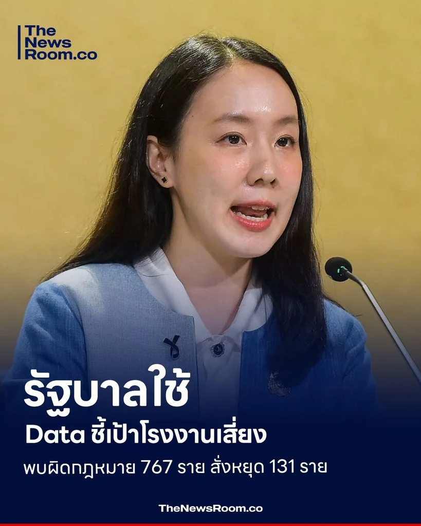 รัฐบาลใช้ Data ชี้เป้าโรงงานเสี่ยง พบผิดกฎหมาย 767 ราย สั่งหยุด 131 ราย