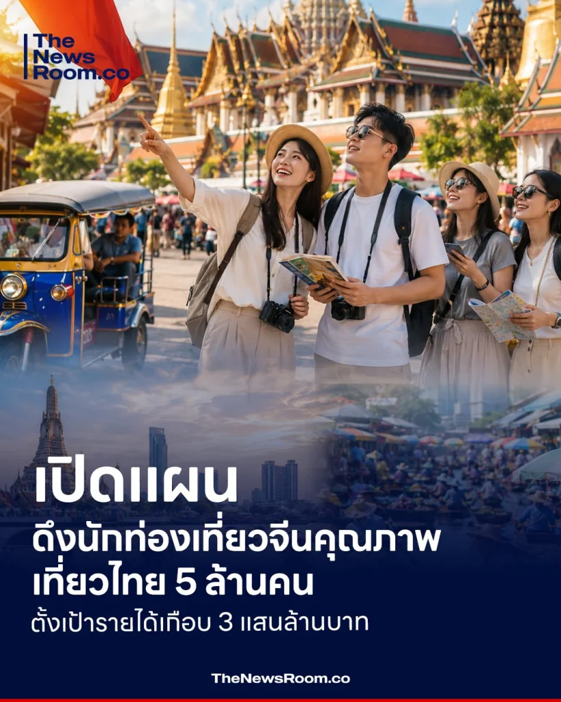 เปิดแผนดึงนักท่องเที่ยวจีนคุณภาพเที่ยวไทย 5 ล้านคน ตั้งเป้ารายได้เกือบ 3 แสนล้านบาท