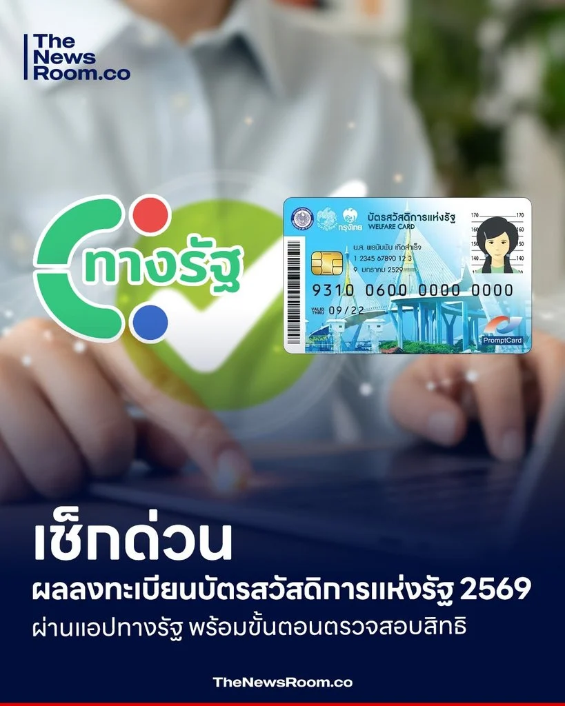 เช็กด่วน ผลลงทะเบียนบัตรสวัสดิการแห่งรัฐ 2569 ผ่านแอปทางรัฐ พร้อมขั้นตอนตรวจสอบสิทธิ