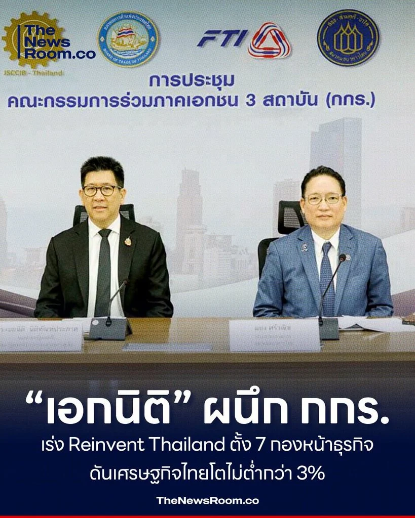 “เอกนิติ” ผนึก กกร. เร่ง Reinvent Thailand ตั้ง 7 กองหน้าธุรกิจ ดันเศรษฐกิจไทยโตไม่ต่ำกว่า 3%