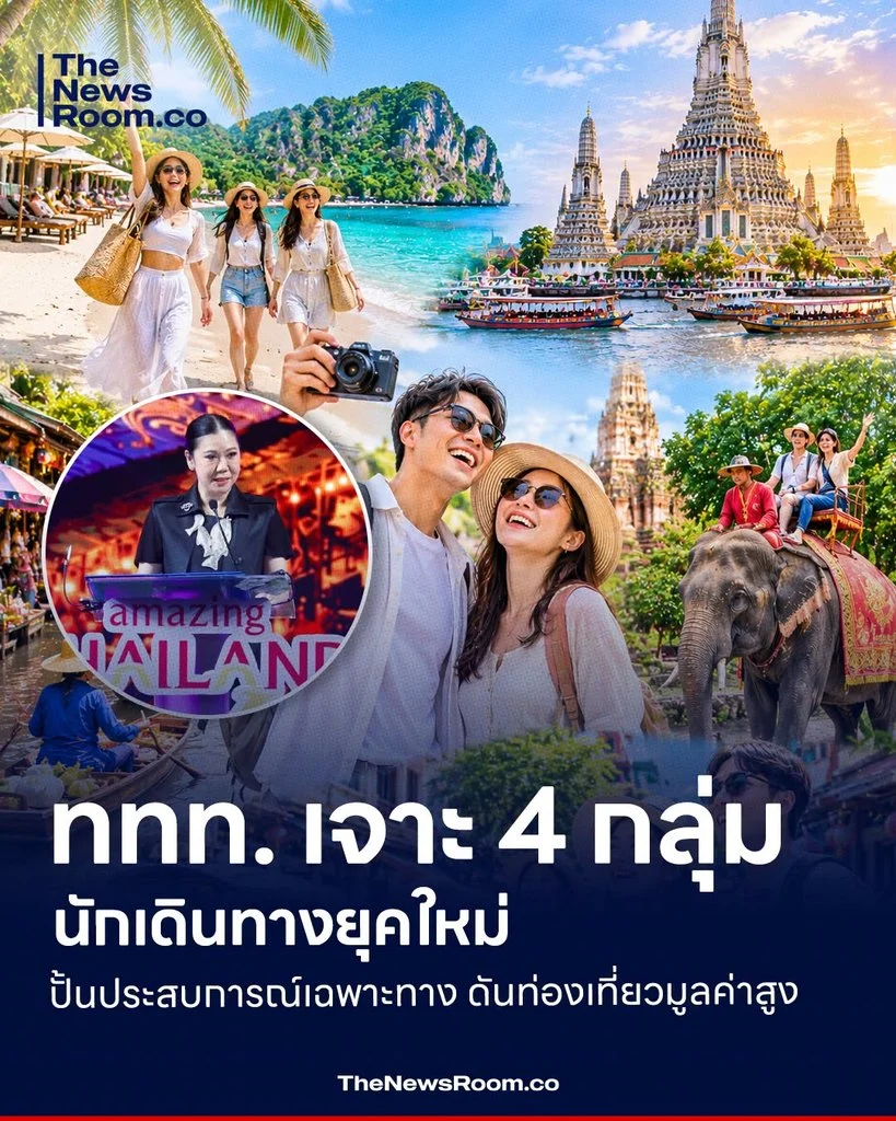 ททท. เจาะ 4 กลุ่มนักเดินทางยุคใหม่ ปั้นประสบการณ์เฉพาะทาง ดันท่องเที่ยวมูลค่าสูง